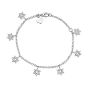14K DIAMOND MULTI STAR OF DAVID BRACELET