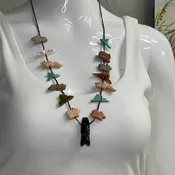1 Strand Fetish Necklace with Black Bear