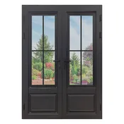 Alexues Aluminum 4 Lite Double Entry Door with Clear Glass