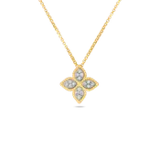 18K W PRINCESS FLOWER MEDIUM DIAMOND FLOWER NECKLACE