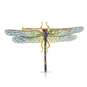 Cicada Sapphire, Diamond, Ruby & Enamel Brooch