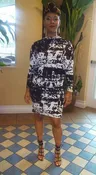 Abstract Print Black/White Dress