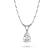 1.03ct Pear-Shaped Diamond Pendant on 18k White Gold Chain (GIA Certified E/I1)