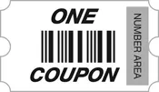 Bar-coded Redemption Ticket – White – 100,000 Count