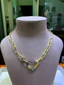 Chain Necklace with Multicolor Heart — Leon’s Beverly Hills