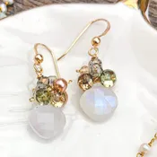 Abby Elegant Paris Neutrals Cluster Earrings