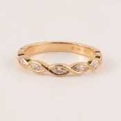14KRG Marquise Twist Diamond Band