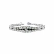 10.71 Cts 14K WHITE GOLD MIX Shape Riviera Bracelet