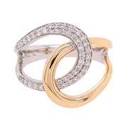14K Two-Tone Gold Diamond Interlocking Loop Fashion Ring | 0.25 CTW