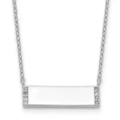 Cheryl M Sterling Silver Rhodium-plated Polished CZ Bar Necklace