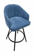 1838 Bar Stool - High Performance Upholstery - Swivel Base - Channel Back
