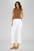 Abigail High Rise White Crop Flare