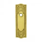 Renovator Supply Door Back Plate Brass Escutcheon Cover with Doorknob Lever Hole