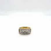 14k Two-Tone Gold Natural Diamond Ring 0.94 ctw G VS Round, Size 5.75
