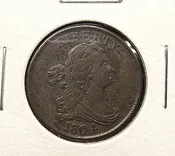 1804 Draped Bust Half Cent, Spiked Chin, Nice AU (23768)