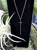 Modern Cross Necklace, Silver — JOHNNIE Q