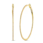 2" Diamond Round Hoop Earring