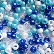 Angelic Blue Sky Mix Plastic Pony Beads 6 x 9mm, 500 beads