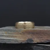 14K Yellow Gold Hammer Textured Band