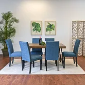 Amisos 7-Piece Dining Set, Hairpin Dining Table with 6 Chairs, 3 Color Options