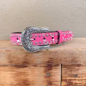 Ariat Belt Pink Calf/Rhinestone