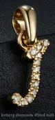 0.056 Ct. Diamond 10 Kt Gold (Yellow). Initial Letter/Alphabet "J" Pendant. (Women).