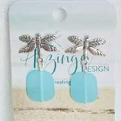 Come Fly With Me Sea Glass Dragonfly Earrings