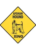Afghan Hound Crossing Dog Aluminum Sign or Vinyl Sticker - Weatherproof Novelty