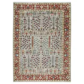 10'1''x14 Hand Knotted Wool Slate ,Burnt Orange Tree of Life Oushak Transitional Rug