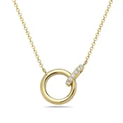 14k Circle Diamond pendant
