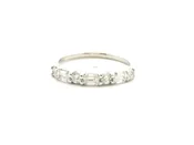 Alternating Round and Emerald Cut Diamond Wedding Band