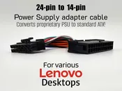 24 Pin to 14 Pin PSU Main Power Supply ATX Adapter Cable for Lenovo
