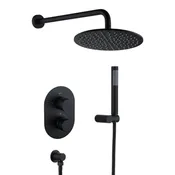 10" 2-Function Matte Black Shower Faucet with Hand-Held Shower
