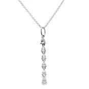 14K White Gold Pear Diamond Pendant Necklace