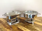 4 QT Stainless Round or Rectangular (Requires 1 Sterno for each, not included)