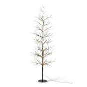 Black Wrapped Twinkling Lights Slim Tree, 6'H