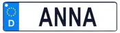 Anna - European License Plate (Germany)