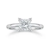 0.71 ct Princess Cut Solitaire Diamond Engagement Ring in 14K White Gold