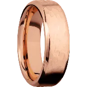 14K Rose Gold + Hammer , Polish Finish