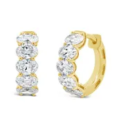14K Yellow Gold Lab Grown Diamond Huggie Earrings