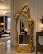 Cascata Molten Gold Floor Mirror