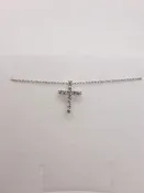 10kt White Gold Cross Necklace