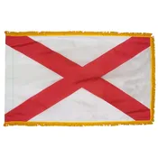 Alabama State Flag 4×6 ft. Nylon with Pole Sleeve and Gold Fringe for Parades, and Indoor Display