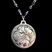 Saint Joan of Arc "Single Destiny" Necklace in Bicone Hematite Crystal & Silver by Whispering Goddess