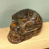Brecciated Mookaite Jasper Skull