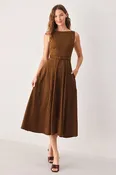 Addi faux suede midi dress