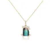 Abstract Bicolored Tourmaline Pendant