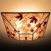 “Fern Grotto” Colorful Natural Leaves Mica Square Ceiling Lamp shade