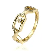 3 Station Open Geometric Diamond Band