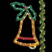 Bell with Holly Pole Mount Display | Holiday Outdoor